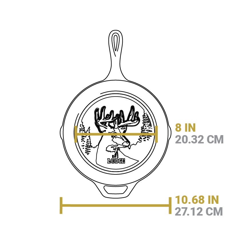 Wildlife Series™ 10.25 Inch Cast Iron Deer Skillet