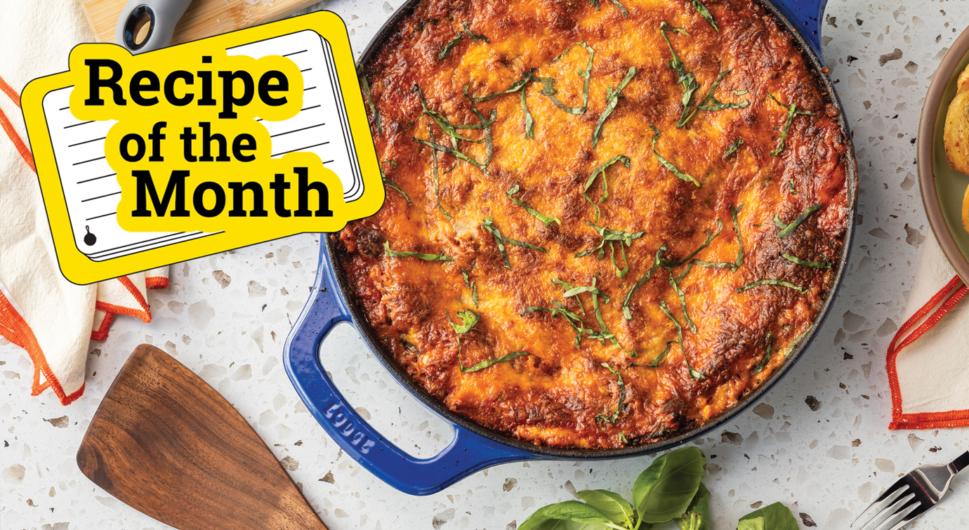 recipe of the month image of lasagna for February