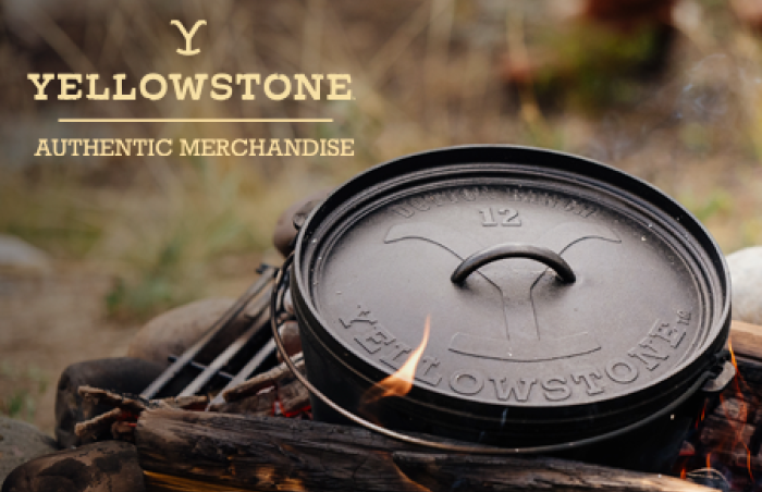 Lodge Authentic Yellowstone Y Logo 10 .25 in. Cast Iron Skillet in Black  with Pour Spout L8SKYW - The Home Depot