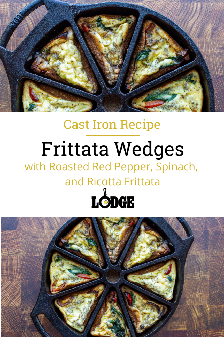 Frittata Wedges With Roasted Red Pepper, Spinach, and Ricotta