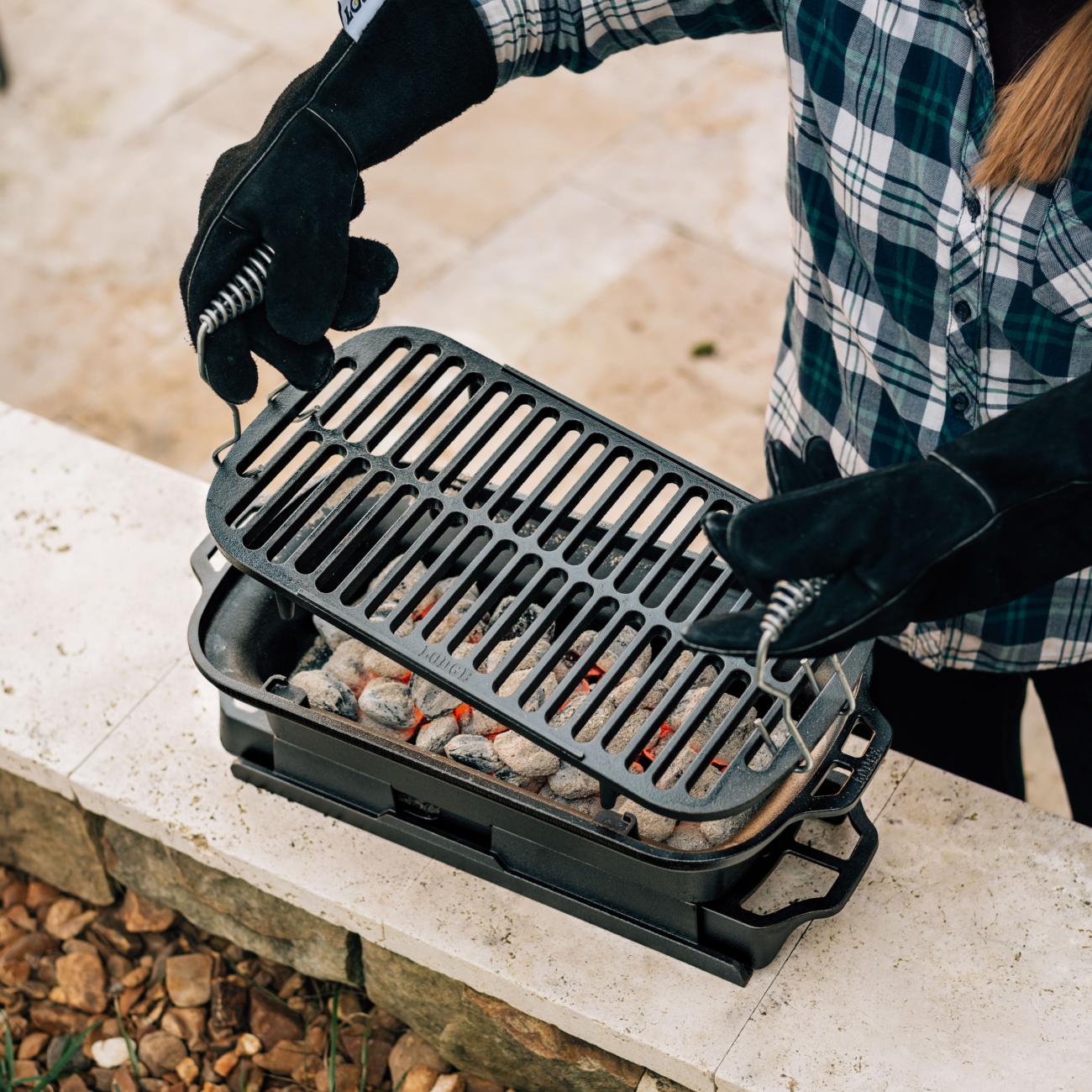 Hibachi charcoal grill cast clearance iron