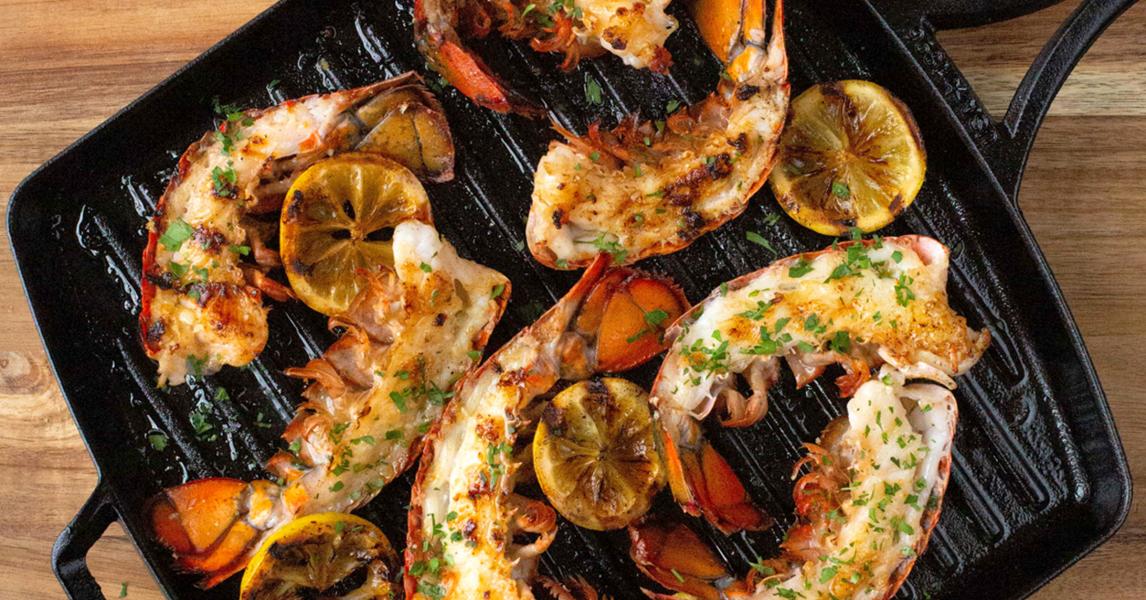 Grilled Lobster Tails With Lemon Garlic Butter Lodge Cast Iron