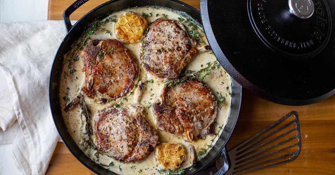 Milk Braised Pork Chops Lodge Cast Iron